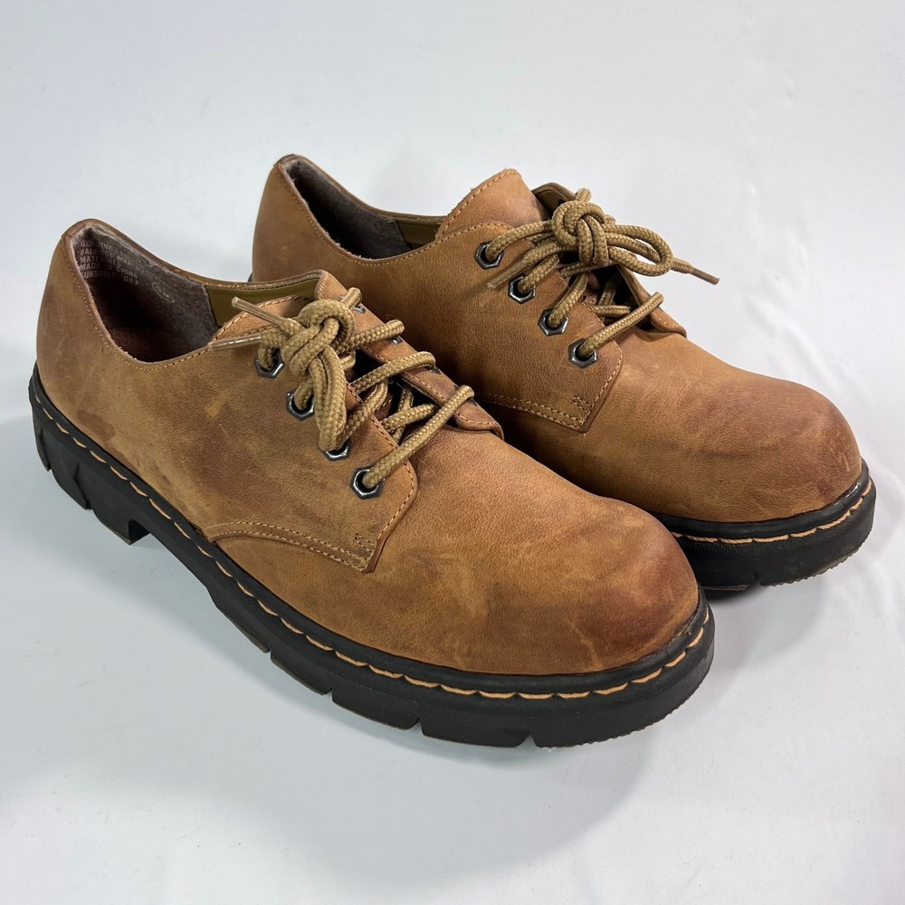 Vtg.KB & Company Size 9M Sunshine Oak Brown Leather Chunky Oxford Platform Shoes